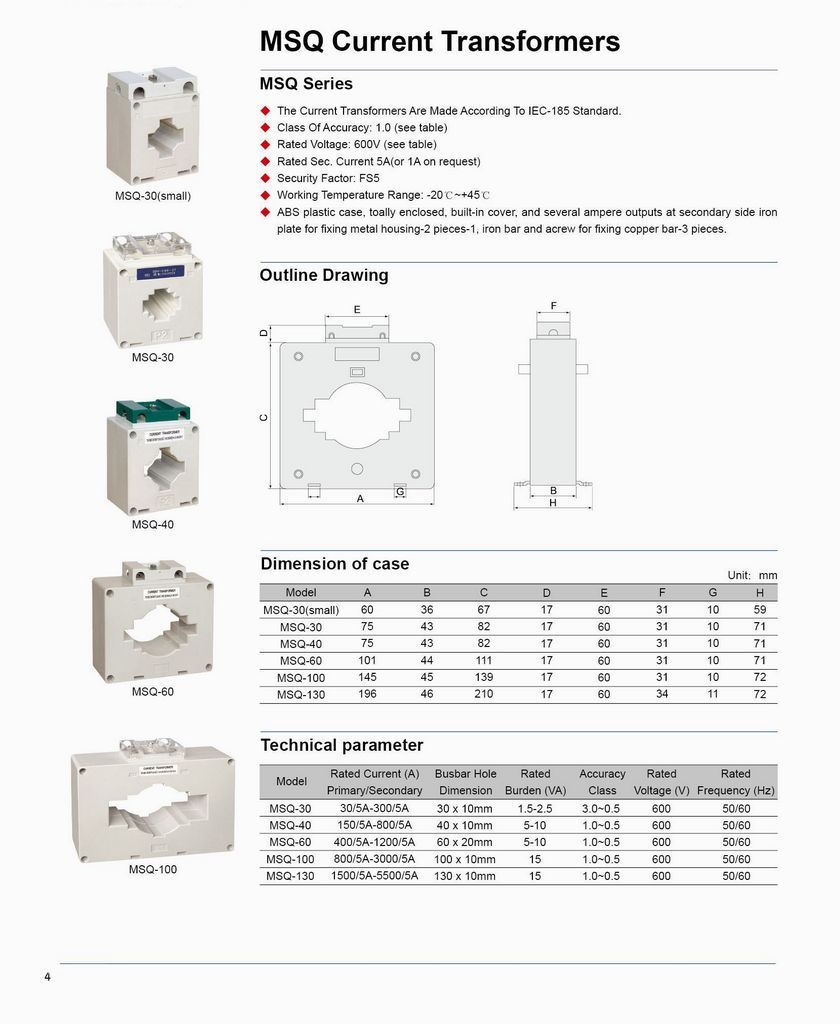 MSQ Current Transformers