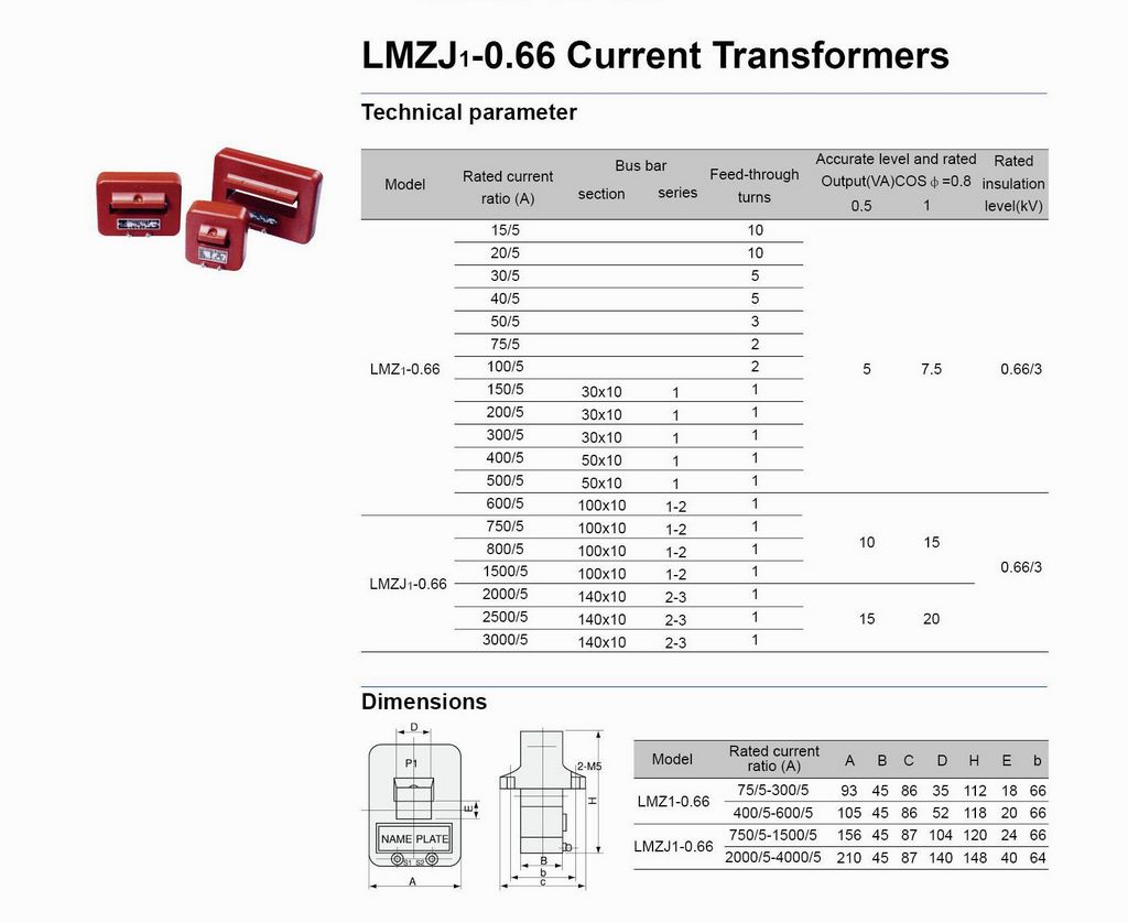 LMZJ1-0.66 Current Transformers